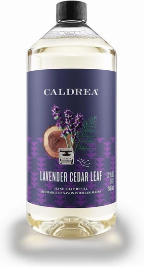 Caldrea Hand Soap Refill, Aloe Vera Gel, Olive Oil And Essential Oils To Cleanse And Condition, Lavender Cedar Leaf, 32 Oz