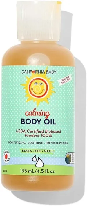 California Baby Calming Massage Oil-French Lavender-4.5 Ounces