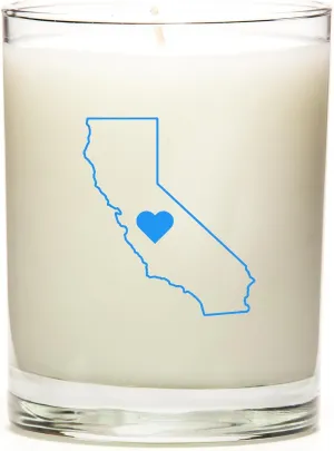 California Lavender Scented Candle with State Heart Design, Handmade Soy Wax, Luna Candle Co.
