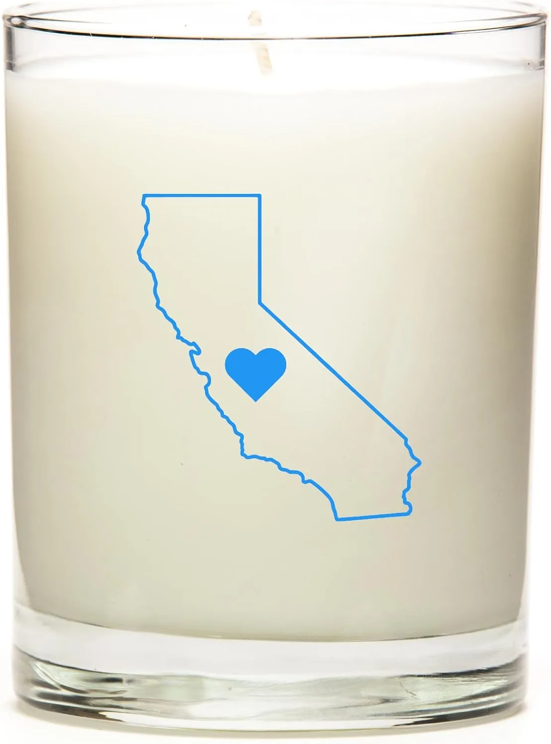 California Lavender Scented Candle with State Heart Design, Handmade Soy Wax, Luna Candle Co.