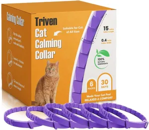 Calming Collar for Cats - 6 Pack Pheromone Cat Calming Collar Cat Anxiety Relief and Stress – Adjustable Breakaway for Small, Medium Large Kittens - Calmiing Effect Lasts 30 Days – Lavender
