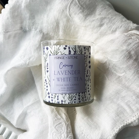 CALMING LAVENDER   WHITE TEA SOY CANDLE - 8.5 OZ.