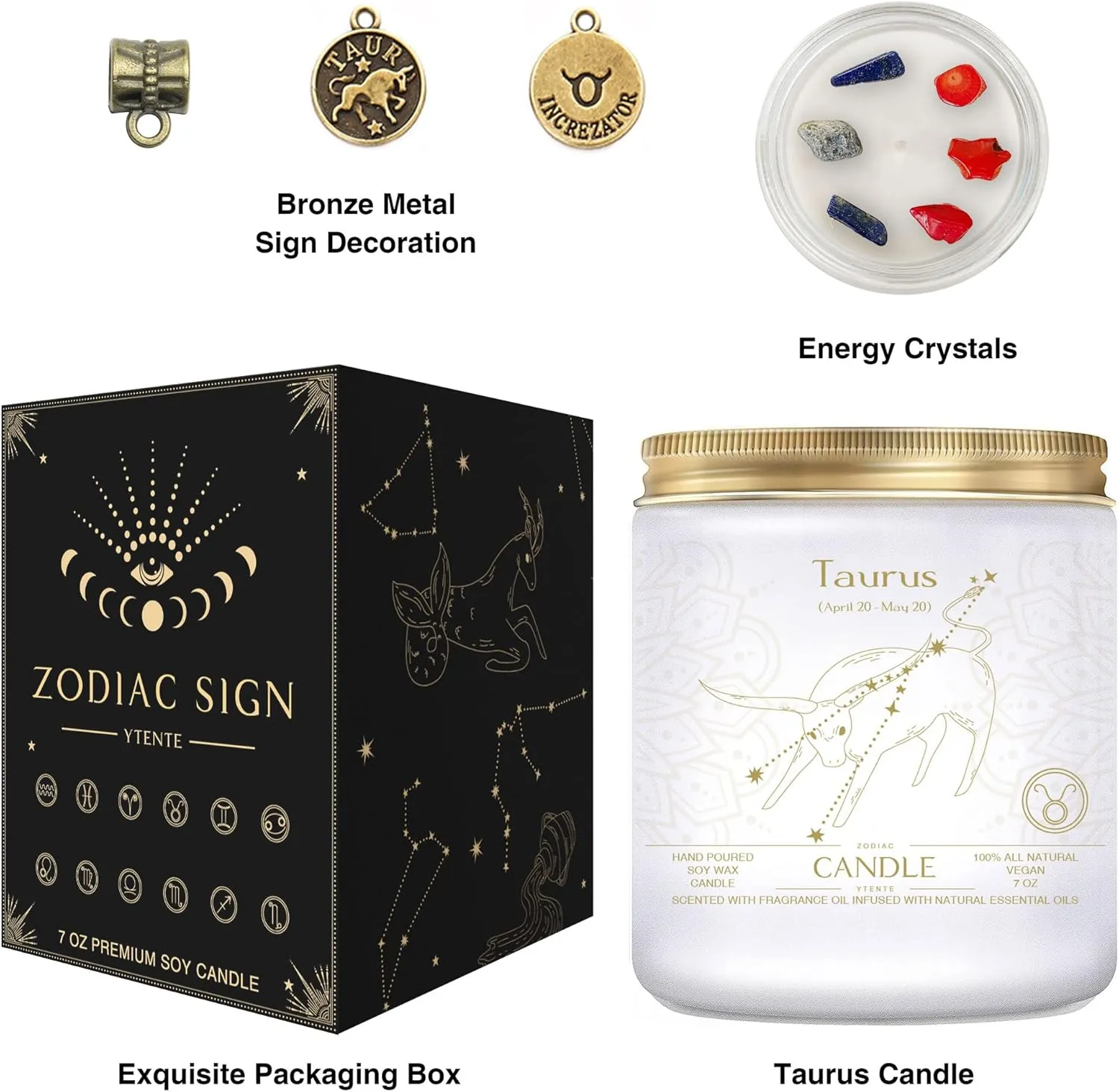 Candle, Soy Wax, Scented, Zodiac - Taurus, Birthday Gift for Women