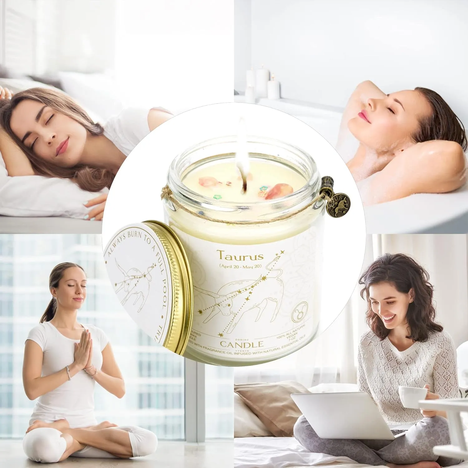 Candle, Soy Wax, Scented, Zodiac - Taurus, Birthday Gift for Women