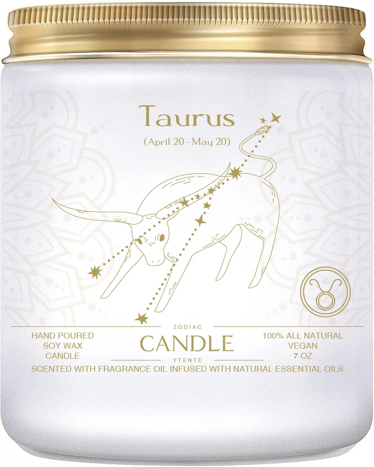 Candle, Soy Wax, Scented, Zodiac - Taurus, Birthday Gift for Women