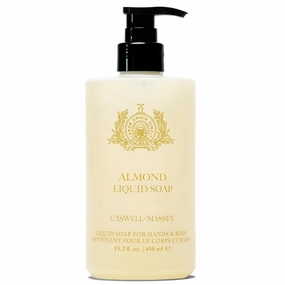 Caswell-Massey Almond Liquid Hand Soap & Moisturizing Body Wash with Pump, Hydrating Plant-Based Skin Cleanser for Men & Women, Paraben and Phthalate Free, 15.2 fl oz