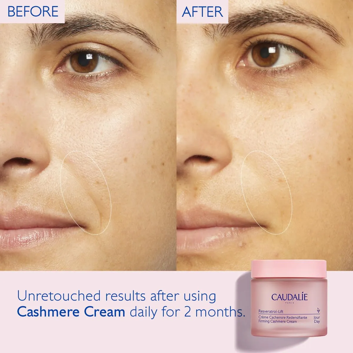 Caudalie Resveratrol Lift Retinol Alternative Firming Cashmere Cream, Anti-Aging Moisturizer with Resveratrol, Hyaluronic Acid & Vegan Collagen, Refillable, 1.6 oz