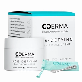 CDERMA Anti-Aging Face Cream Fights Wrinkles, Firming & Hydrating Moisturizer with Dual Hylauronic Acid For Dry Skin, Sensitive Skin, Aging Skin Made in France, 1.76 fl oz