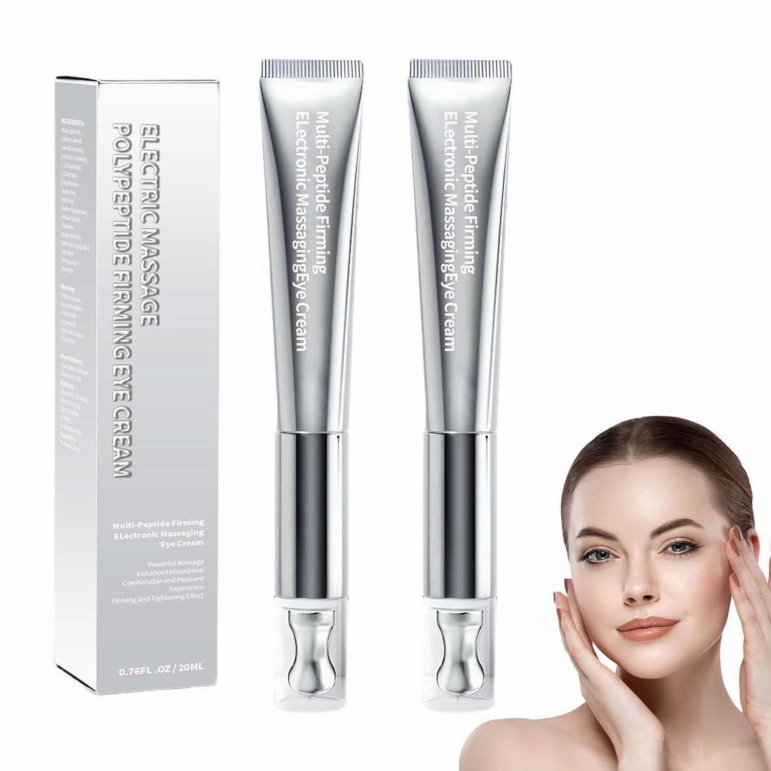 Celestiquer Peptide Massaging Eye Cream, Multi-Peptide Firming Eye Tightener, Eye Cream for Puffiness and Bags Under Eyes (2)