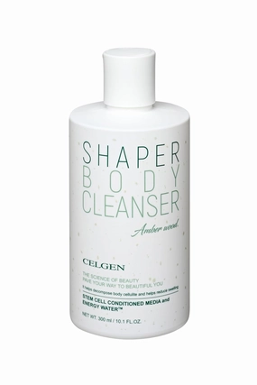 CELGEN] Body Shaper Cleanser for Cellulite – Growth Factor & Peptide Formula, Hibiscus & Marine Extracts, Toning & Firming Shower Gel with Amber Wood, 10.1 Fl. Oz./ 300ml