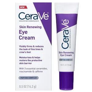 CeraVe Skin Renewing Eye Cream For Wrinkles, Under Eye Cream With Peptides   Caffeine   Niacinamide, For Wrinkles & Crows Feet, Paraben Free & Opthalmologist Tested