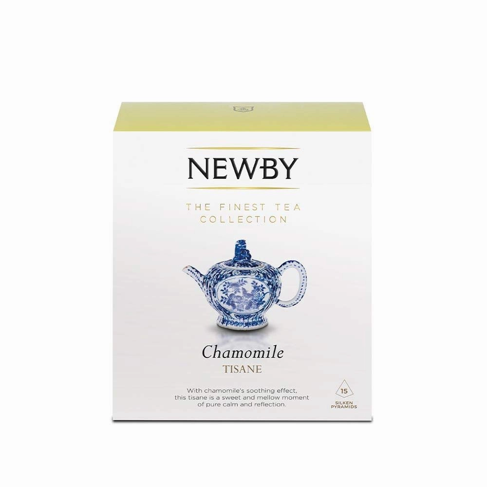 Chamomile Herbal Tea – 15 Pyramid Infusers – Soothing & Caffeine-Free by Newby Teas
