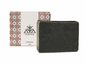 Charcoal - Luxurious and Gentle Face & Body Soap Bar. Enriched w/Argan Oil & Natural Loofah. Activated Charcoal and Restorative Patchouli Essential Oil. Organic, Vegan, & Cruelty Free, 5.3 oz Bar
