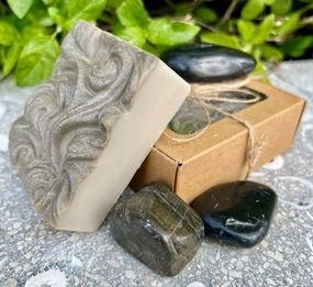 Charcoal and Lavender Facial Cleansing Bar, Sulfate Free, Tea Tree Oil, Rosemary Oil, Acne Claring, Oil & Dirt Remover