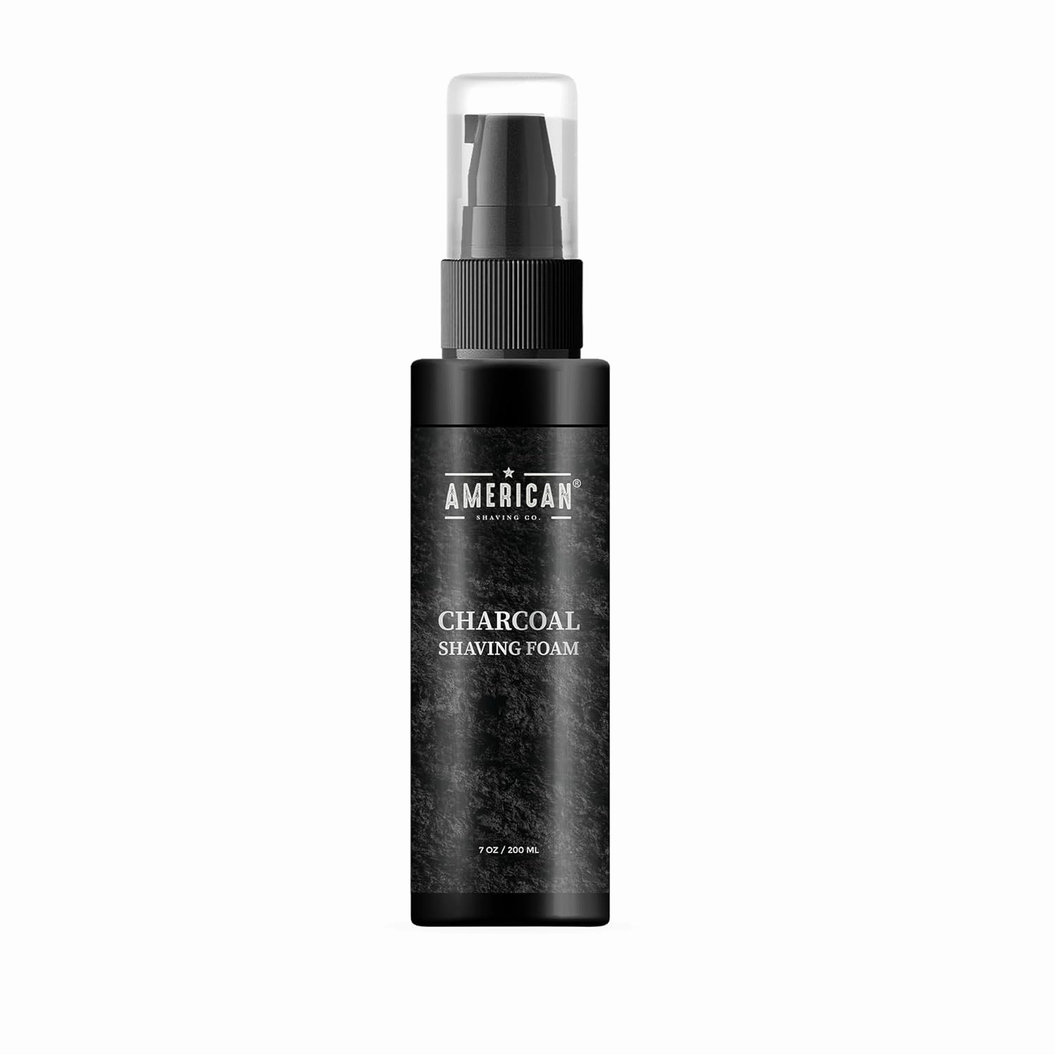 Charcoal Shaving Foam 7 Oz Bottle, Made in USA, Long-Lasting Results, Quality Potent Ingredients, Non-GMO, GMP Certified, Cruelty-Free Products