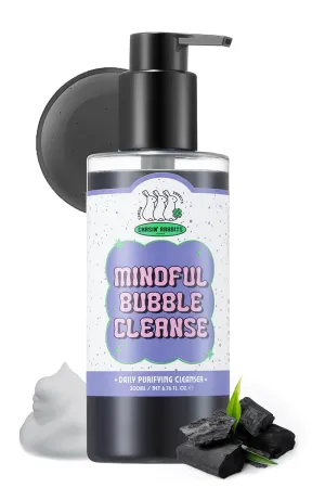 CHASIN' RABBITS Mindful Bubble Cleanse | Vegan All In One Face to Body Bubble Cleanser | Pore Purifying with Charcoal face wash for mens, For Oily Skin | 200mL/6.76 fl. oz