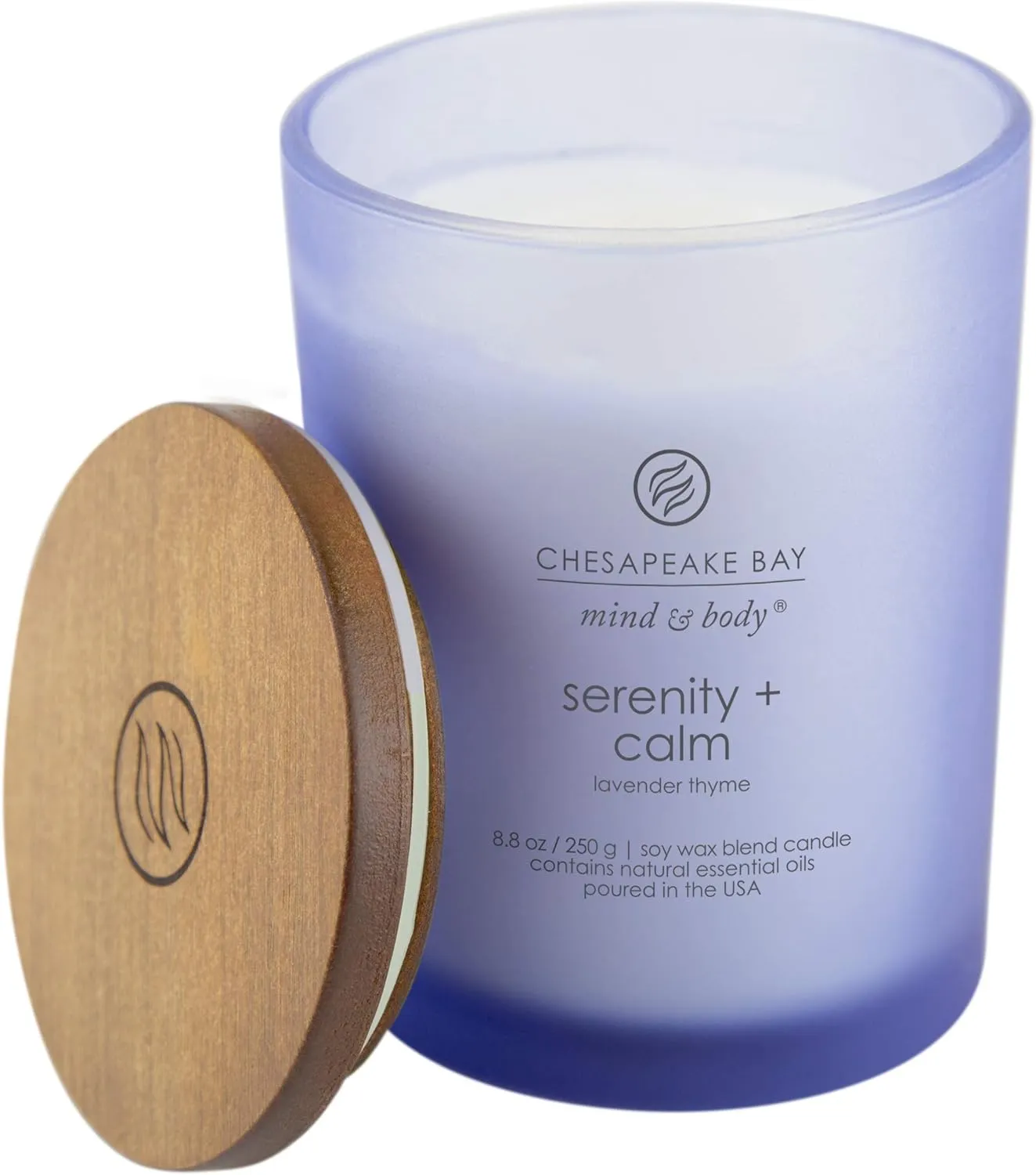 Chesapeake Bay Candle Medium Jar Scented Candle Serenity   Calm (Lavender Thyme) Home Décor Orange Gifting Idea Burn Time of 50 Hours