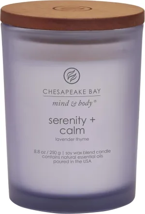 Chesapeake Bay Candle Medium Jar Scented Candle Serenity   Calm (Lavender Thyme) Home Décor Orange Gifting Idea Burn Time of 50 Hours