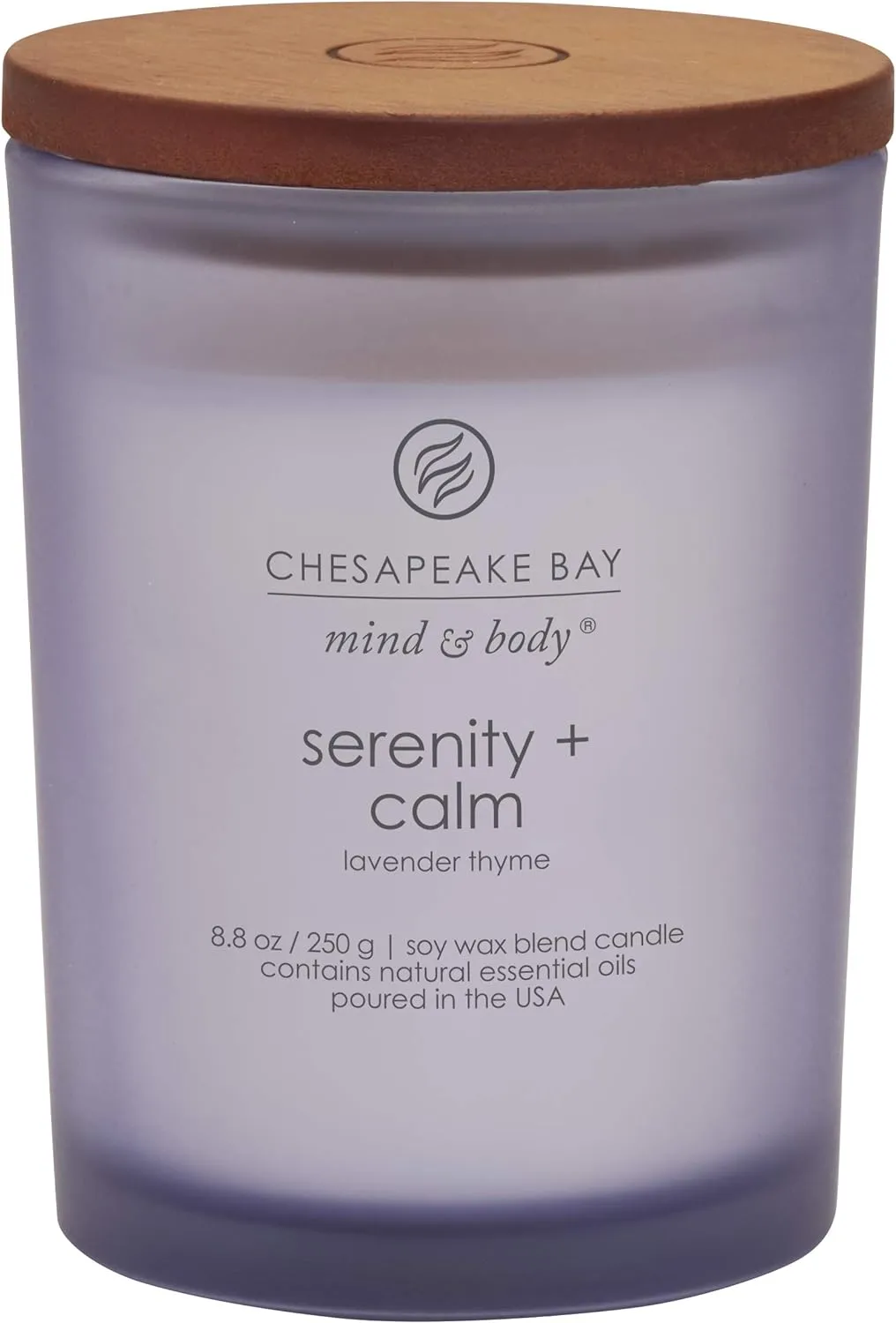 Chesapeake Bay Candle Medium Jar Scented Candle Serenity   Calm (Lavender Thyme) Home Décor Orange Gifting Idea Burn Time of 50 Hours