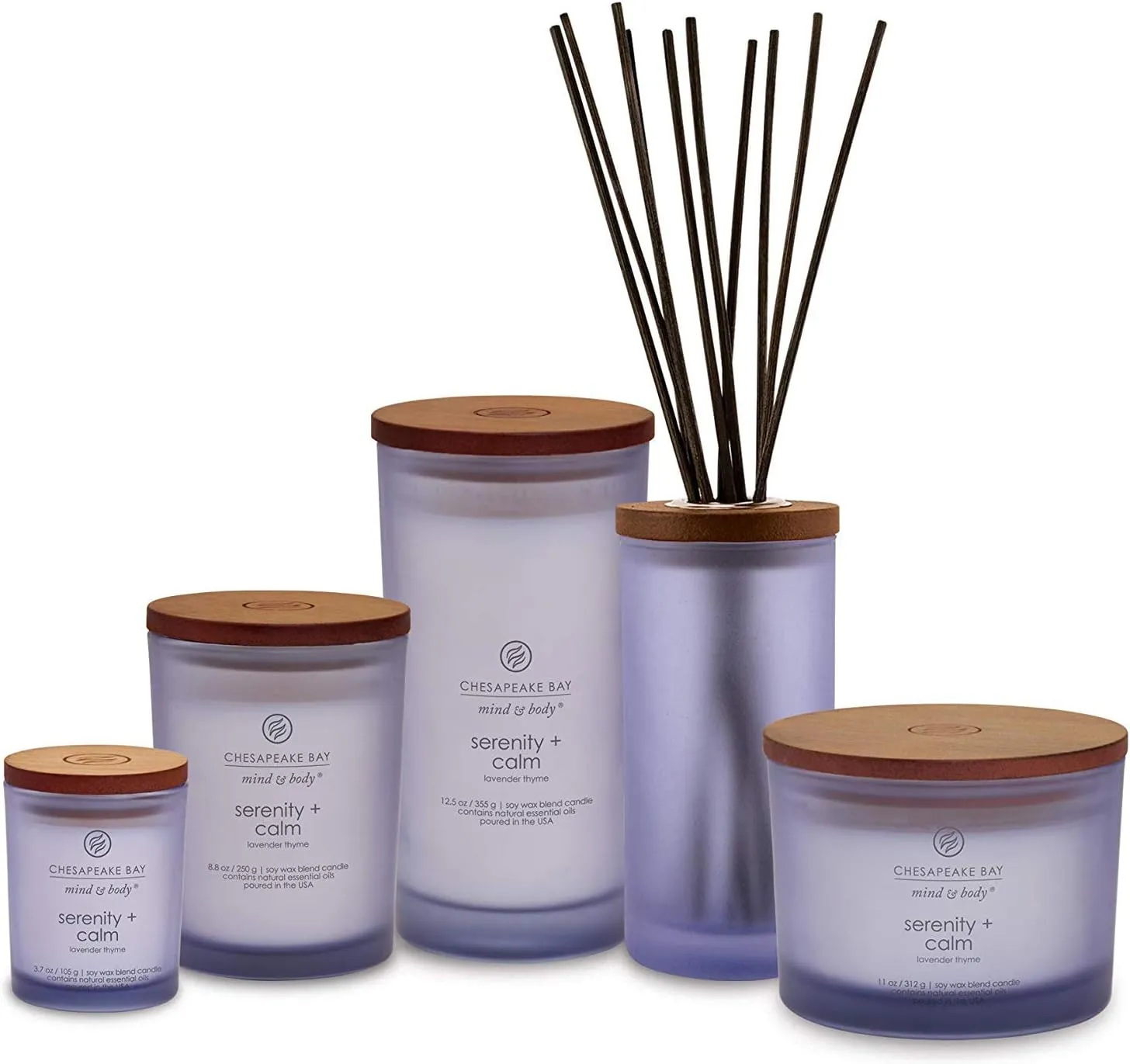 Chesapeake Bay Candle Medium Jar Scented Candle Serenity   Calm (Lavender Thyme) Home Décor Orange Gifting Idea Burn Time of 50 Hours