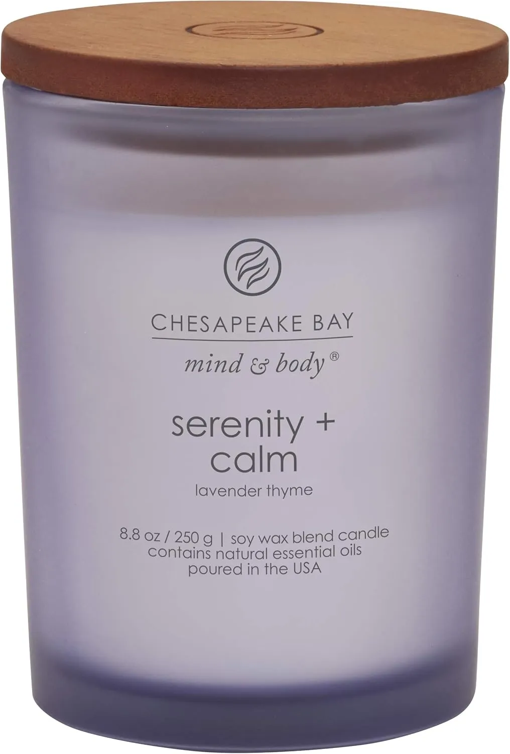 Chesapeake Bay Candle Medium Jar Scented Candle Serenity   Calm (Lavender Thyme) Home Décor Orange Gifting Idea Burn Time of 50 Hours
