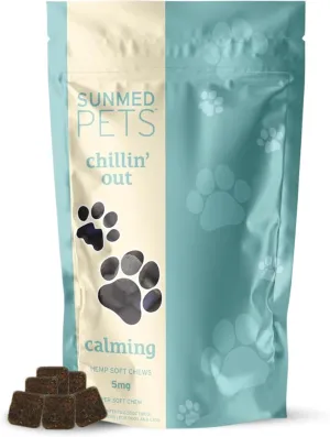 Chillin' Out Hemp Dog Chews with Chamomile & L-Tryptophan – Stress Relief, Calming & Relaxation for Dogs – Helps with Anxiety & Stressful Situations – 40 Count