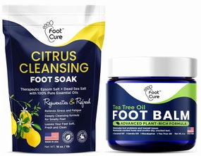 Citrus Detox Foot Soak with Epsom Salts Tea Tree Oil Foot Balm/ Moisturizer For Dry Cracked Feet - Instantly Hydrates & Soothes Irritated Skin & Athletes Foot