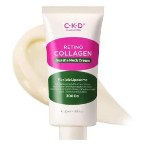 CKD Gua Sha Neck Cream [Refill] - Retinol Collagen Firming Cream for Double Chin, Neck & Jawline Lifting, Korean Skin Care without Massage Roller, 1.69 fl oz