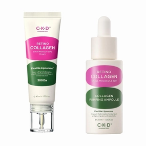 CKD Retino Collagen Firming Bundle – Advanced Retinal Ampoule & Collagen Boosting Face Cream – Lifts, Hydrates & Refines Skin Texture – Korean Anti-Aging Skincare for Elasticity & Wrinkle Reduction