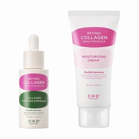 CKD Retino Collagen Firming Duo – Advanced Retinal Ampoule & Hydrating Moisturizing Cream – Boosts Elasticity, Refines Pores & Strengthens Skin Barrier – Korean Skincare for Youthful, Radiant Skin