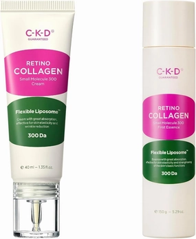 CKD Retino Collagen Hydration & Firming Duo – Deep Hydrating First Essence & Collagen-Boosting Firming Face Cream – Anti-Aging Korean Skincare for Elasticity, Texture & Wrinkle Reduction