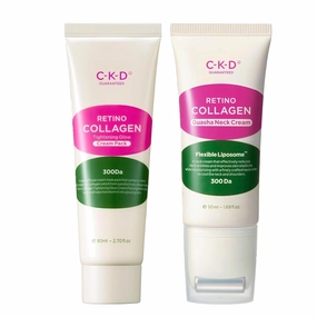 CKD Retinol Collagen Neck Cream & Peel-Off Face Mask Set – Anti-Aging Skincare Duo – Lifts, Firms & Tightens Neck, Jawline & Face – Reduces Wrinkles & Sagging – Korean Skin Care