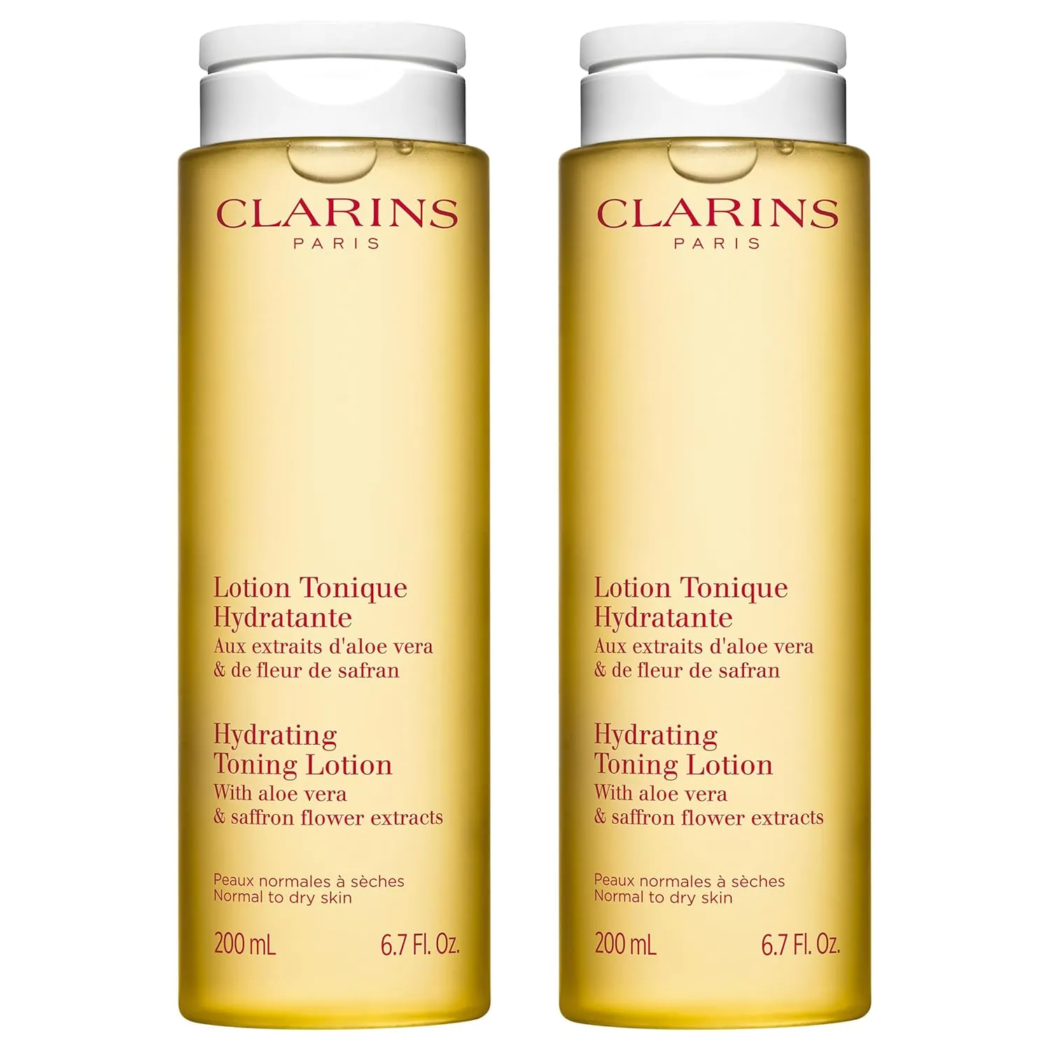 Clarins Hydrating Toning Lotion | Cleanses, Tones, Hydrates and Balances Skin's Microbiota |Plant-Based Ingredients, Including Aloe Vera | Alcohol-Free | Normal to Dry Skin Types