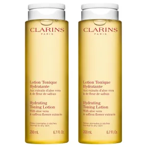 Clarins Hydrating Toning Lotion | Cleanses, Tones, Hydrates and Balances Skin's Microbiota |Plant-Based Ingredients, Including Aloe Vera | Alcohol-Free | Normal to Dry Skin Types