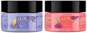 Clarity. L.eX LAVENDER & VITAMIN C BODY SCRUB, (300gm) & LUX ROSE & ALOE VERA BODY SCRUB, (300gm)/ combo pack.
