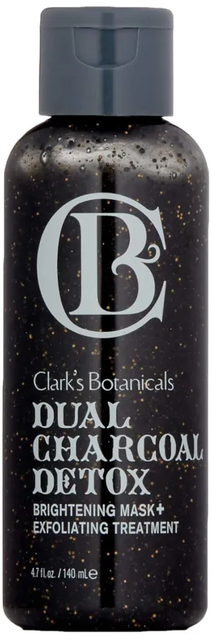 Clark's Botanicals Dual Charcoal Detox Brightening Mask And Exfoliating Treatment, Purifying, Brightening, Moisturizing 4.7 Ounces