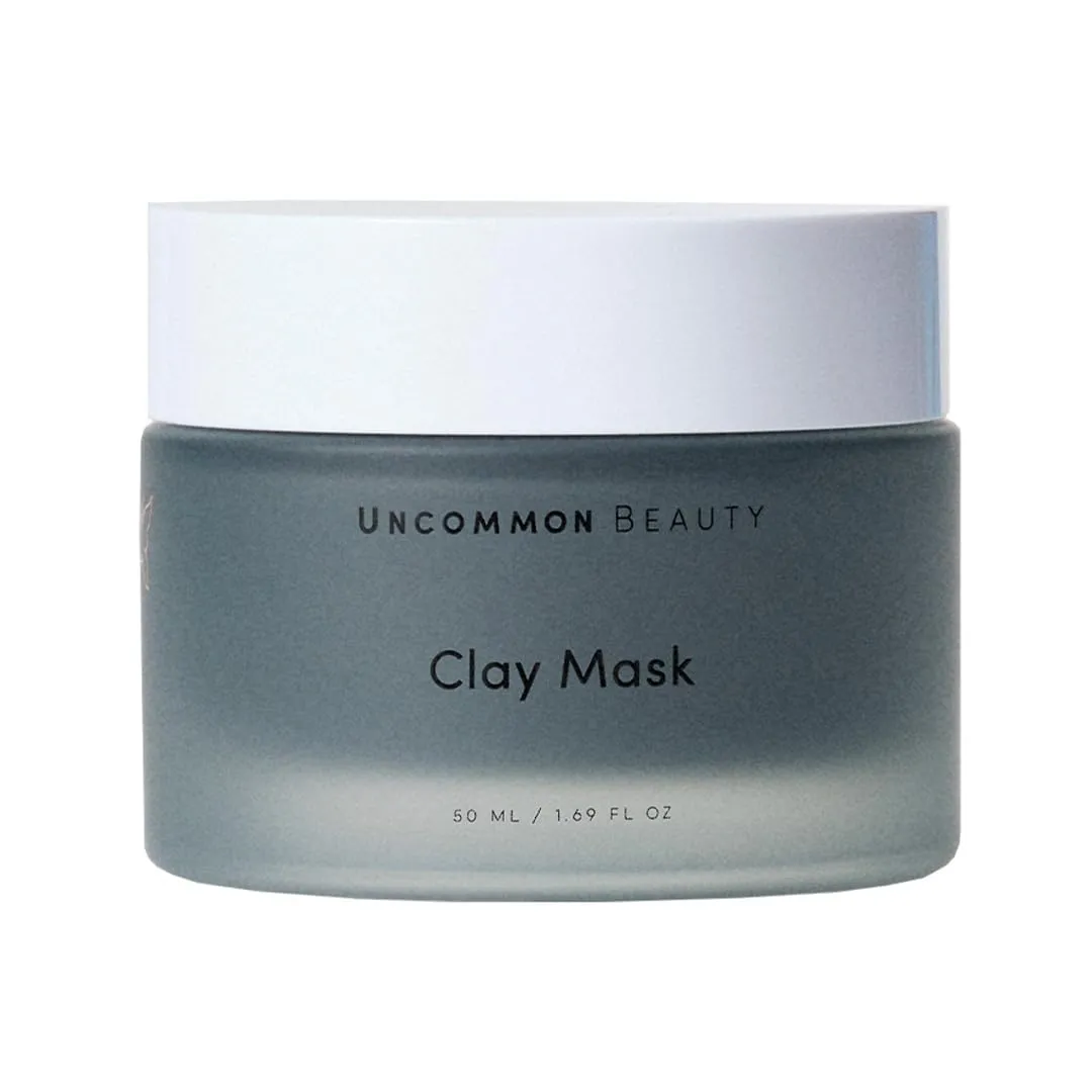 Clay Mask - Purifying and Hydrating Charcoal Powder Face Mask - All Skin Types, Vegan, Cruelty Free, Fragrance Free, 1.69 FL OZ