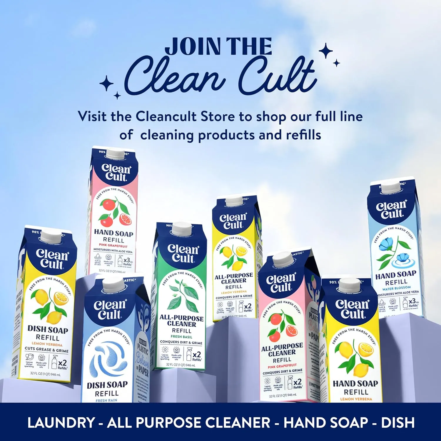 Cleancult - Wild Lavender - All Purpose Cleaner - Refillable Aluminum Bottle - Cleaner Spray that Removes Dirty & Grime - 16 oz - 3 Pack