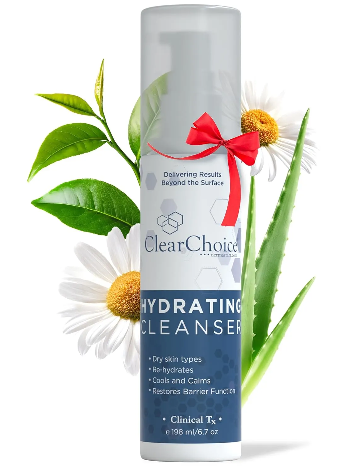 Clear Choice Hydrating Cleanser – Gentle Cleanser for Rosacea & Sensitive Skin, Removes Makeup, Hydrates & Protects Moisture Barrier, Surfactant Free, 6.7oz