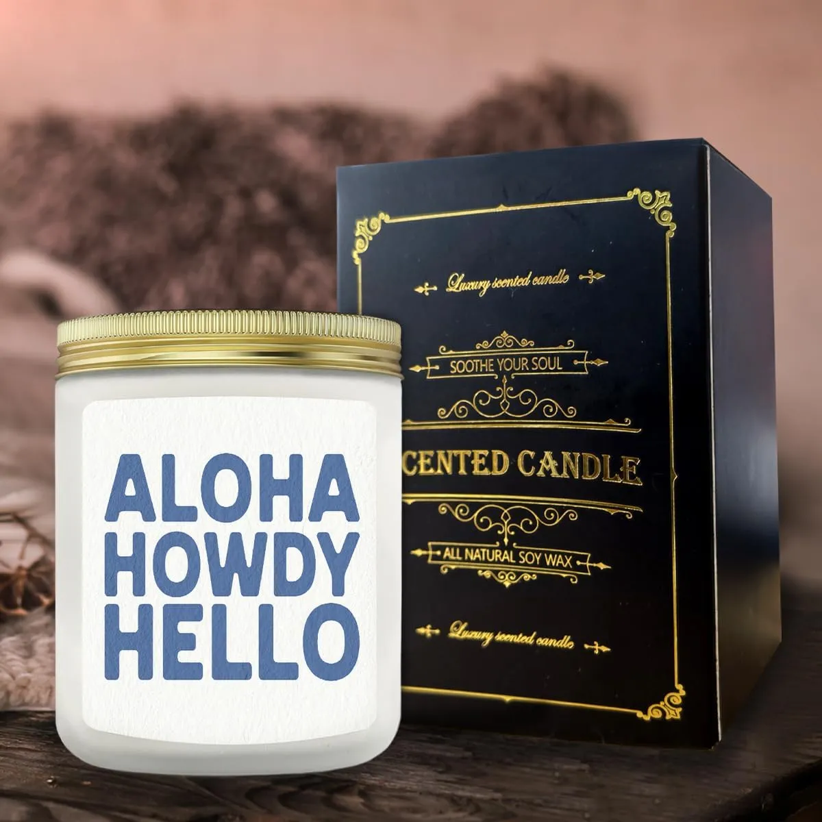 Coastal Cowgirl Decor Lavender Candle, Western Candles, Coastal Cowgirl Gifts, Coastal Cowgirl Room Decor, Western Gifts for Women, Coastal Beach Candle, Aloha Howdy Hello Scented Jar Candles