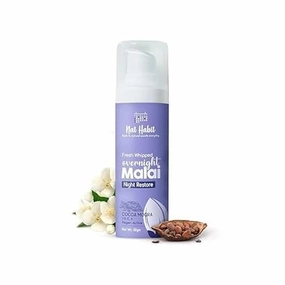 Coco Mogra Night Face Malai Cream, Ayurvedic Anti-Aging Formula with Vitamin E Enriched Cocoa for Radiant Skin and Restoration Overnight-30 gm