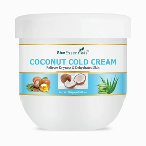 Coconut Cold Cream for Winters to Repair Dry & Damaged Skin | Non-Greasy, Super Soothing and Moisturizing Formula for Face, Body & Skin Care | Suitable for All Skin Types - 200gm
