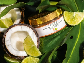 Coconut Lime Exfoliating Face & Body Scrub  | Natural Hydration Skincare