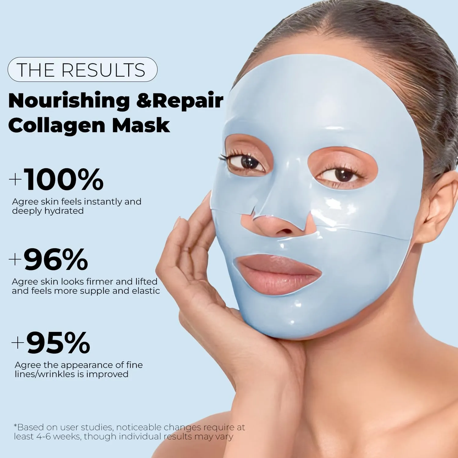 Collagen Face Mask 40gx5ea Deep Collagen Anti Wrinkle Lifting Mask with Copper Peptide Hyaluronic Acid Overnight Real Collagen Face Mask Sheets for Moisturizing, Lifting, Firming, Glowing