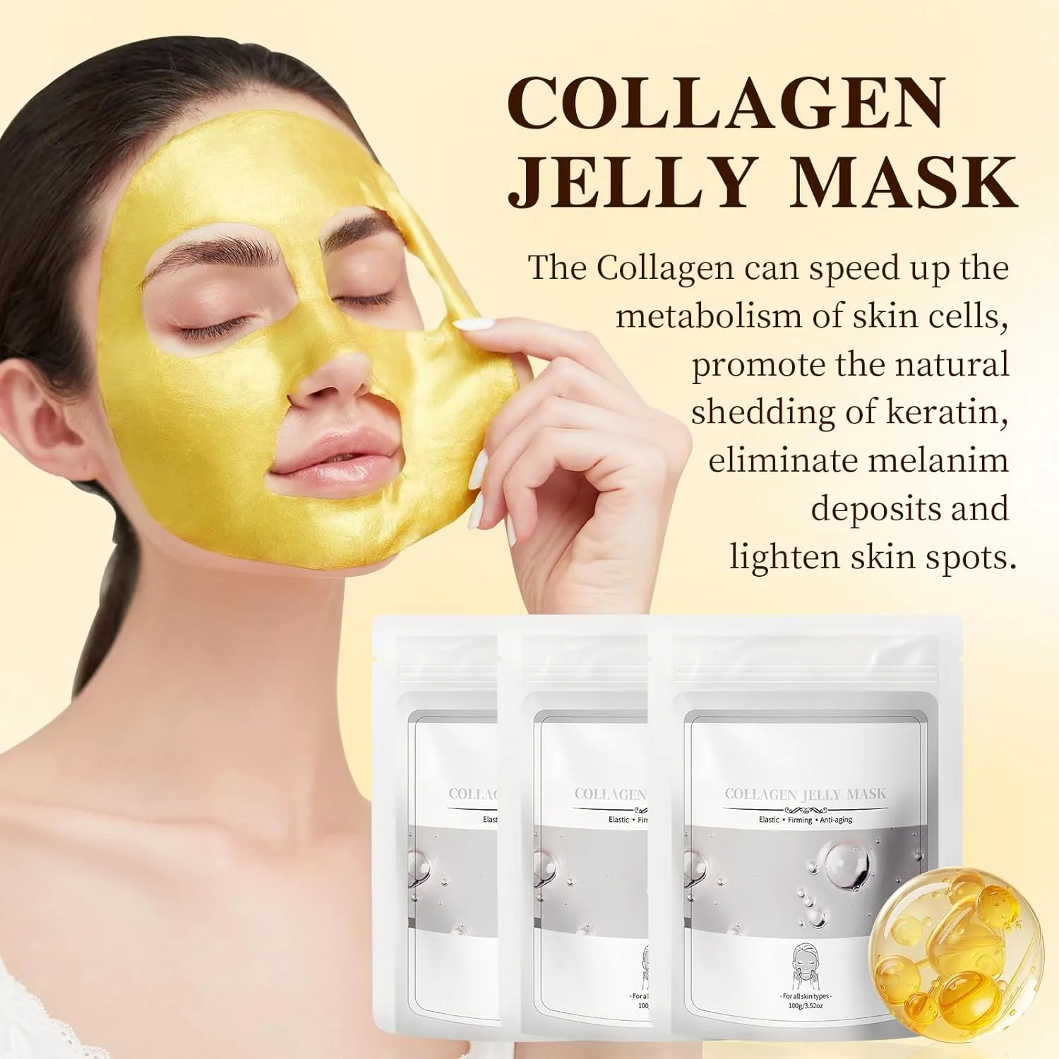 Collagen Jelly Masks for Facials Professional 5 Pack 17.6 Oz, Gel Powder Collagen Face Masks Skincare for Women Men, Firming, Lifting, Anti Aging Peel Off Mask, Christmas Gifts Sheets Mask