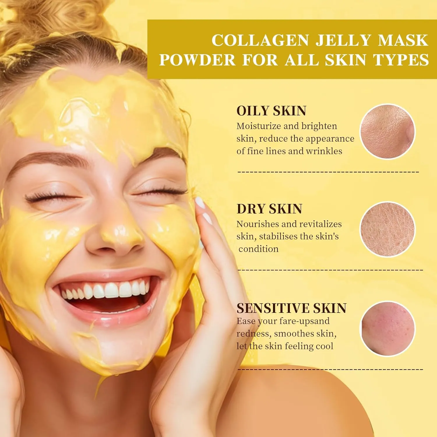 Collagen Jelly Masks for Facials Professional 5 Pack 17.6 Oz, Gel Powder Collagen Face Masks Skincare for Women Men, Firming, Lifting, Anti Aging Peel Off Mask, Christmas Gifts Sheets Mask