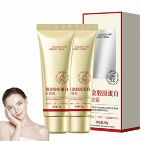 Collagen Anti-Wrinkle Cream,Golden Face Cream,Collagen Firming Face Cream,Collagen Face Cream For Women Anti Aging,Collagen Moisturizing Face Cream,Reduce Fine Lines (2PCS)