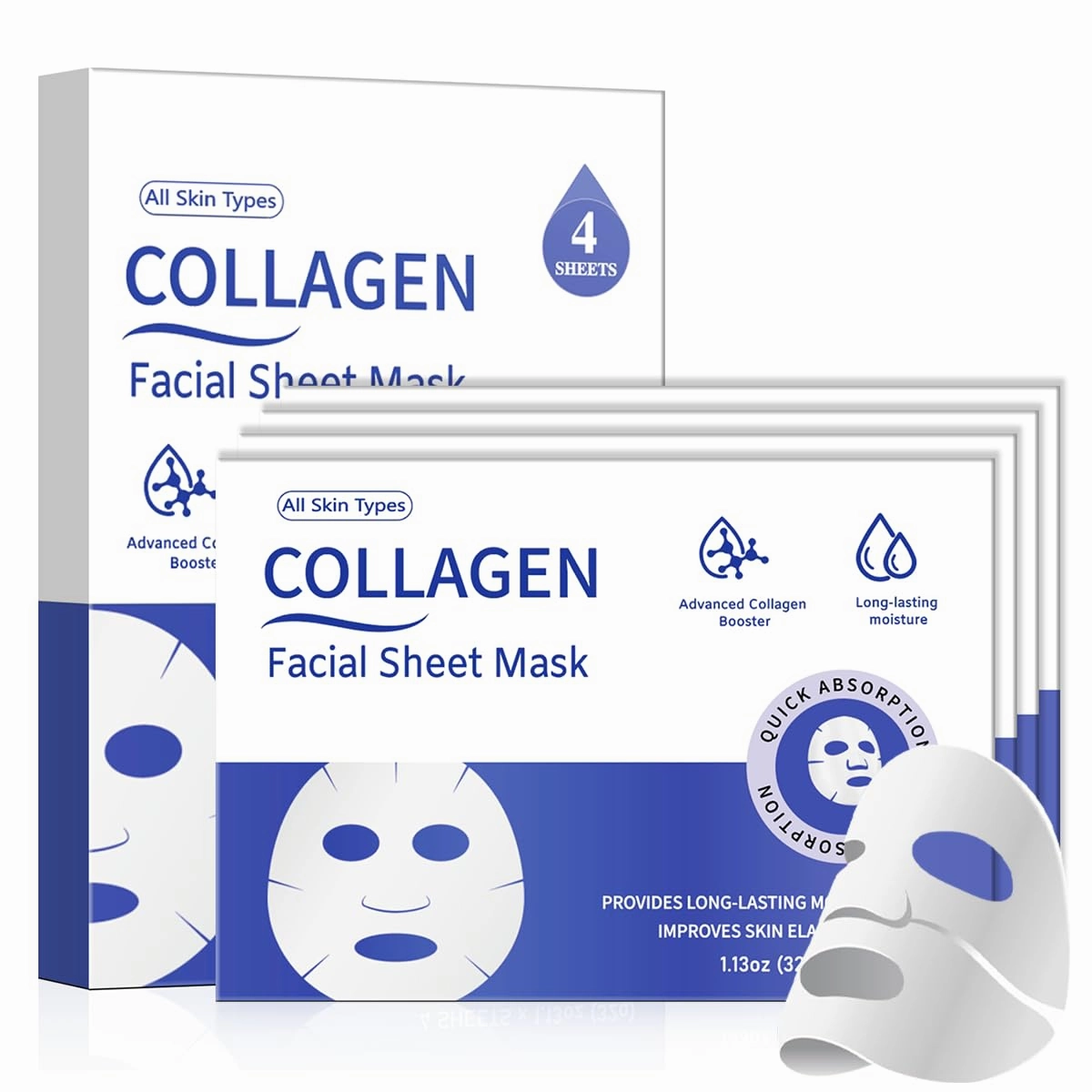 Collagen Face Mask Bio-Collagen Real Deep Overnight Mask for Women’s Skincare Deep Hydration & Pore Tightening Facial Mask Set