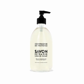 Compagnie de Provence Savon de Marseille Extra Pure Liquid Soap - Sensitive Skin - 16.7 Fl Oz Glass Pump Bottle
