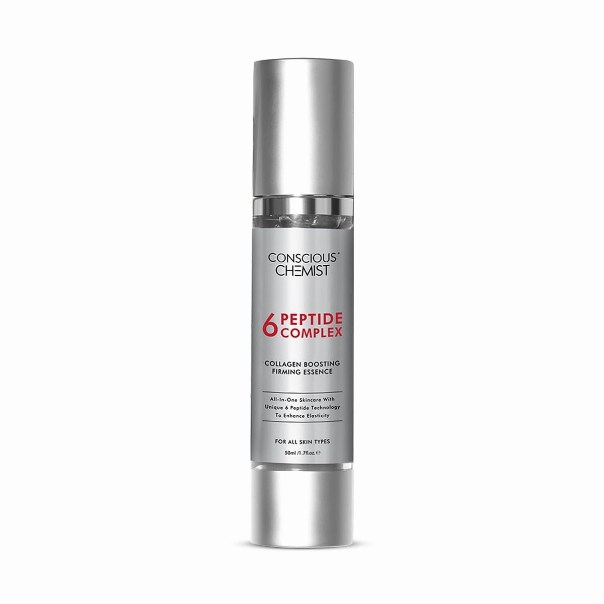 Conscious Chemist 6 Peptide Serum for Face | 50ml | Complex Collagen Boosting Firming Essence for Face, Niacinamide & Hyaluronic Serum, Reduce Fine Lines, Wrinkles, for Men & Women